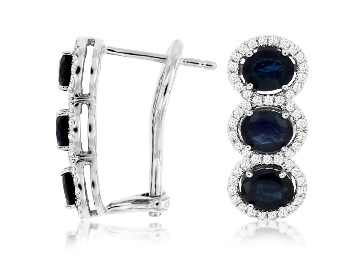 SAPPHIRE & DIAMOND EARRING