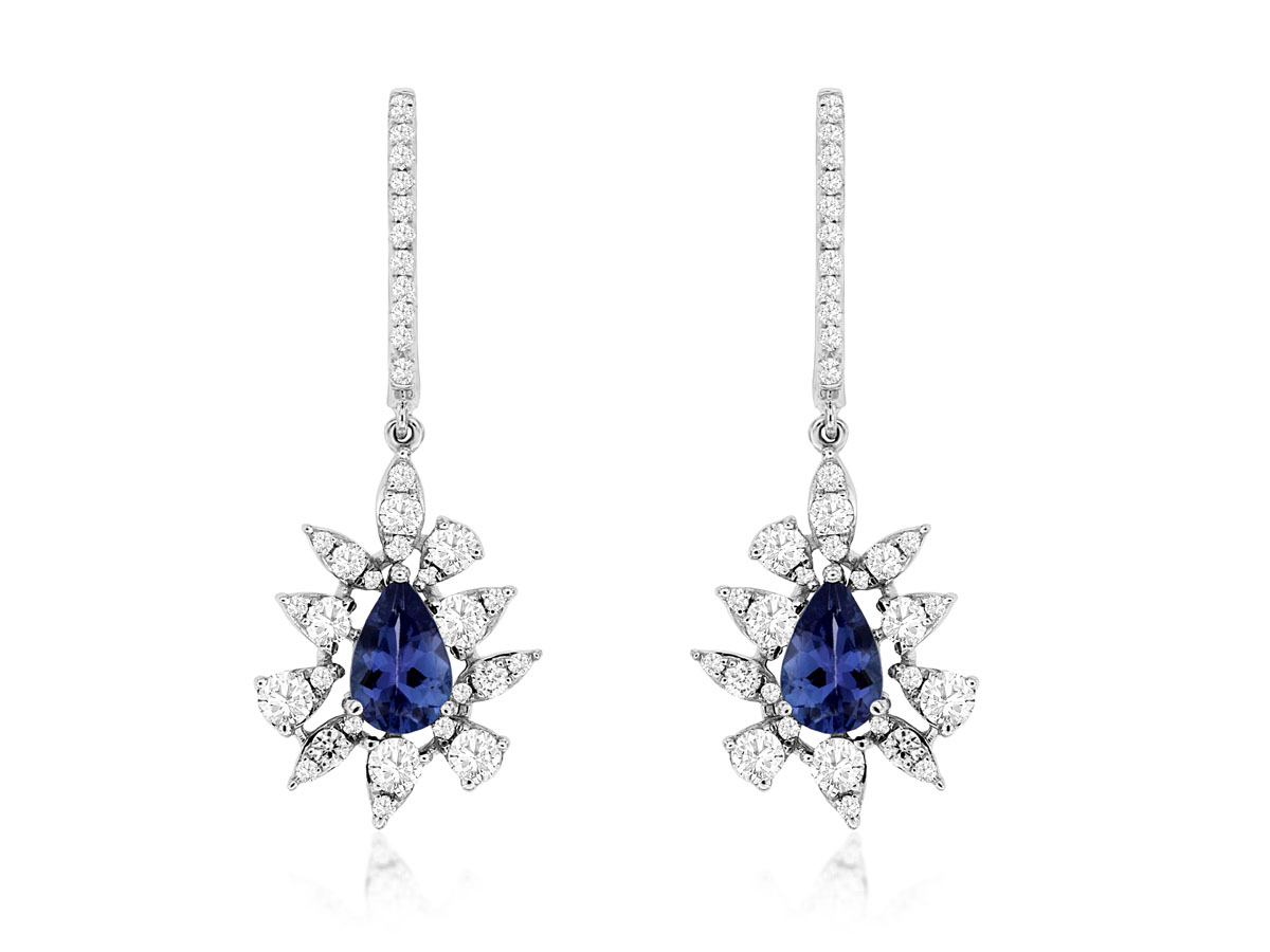 TANZANITE & DIAMOND EARRING