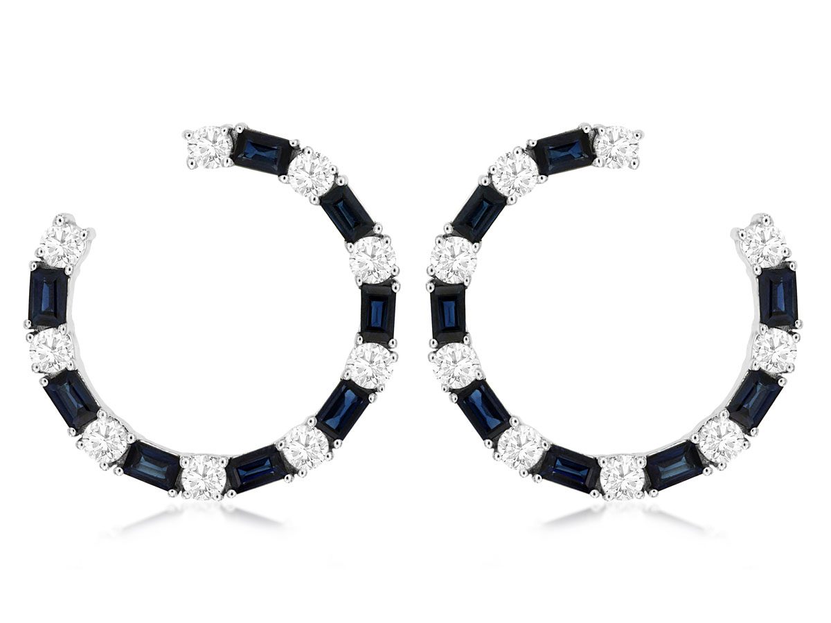 SAPPHIRE & DIAMOND EARRING