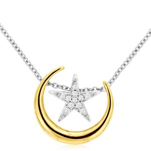 DIAMOND MOON STAR NECKLACE