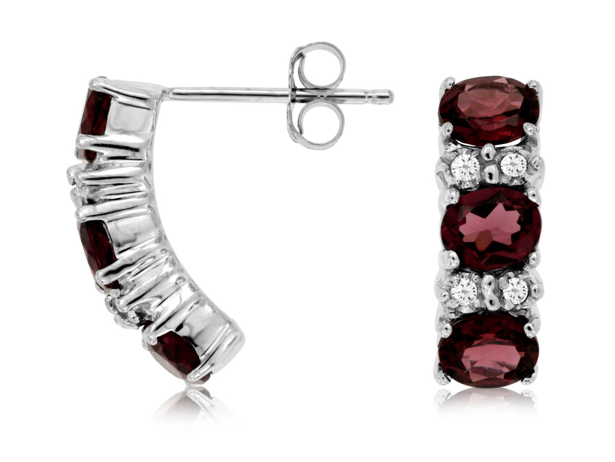 RHODOLITE & DIAMOND EARRING