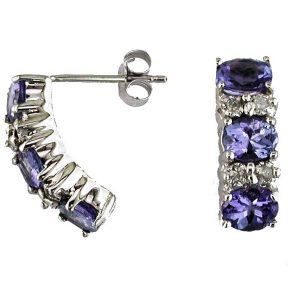 TANZANITE & DIAMOND EARRING