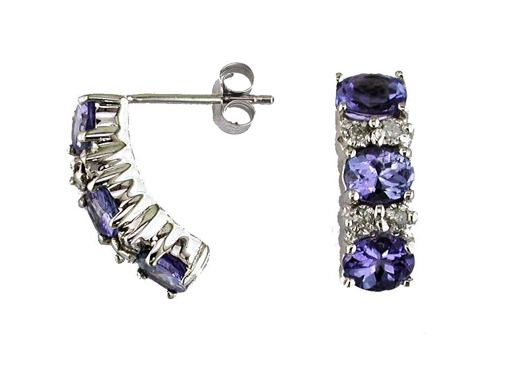 TANZANITE & DIAMOND EARRING