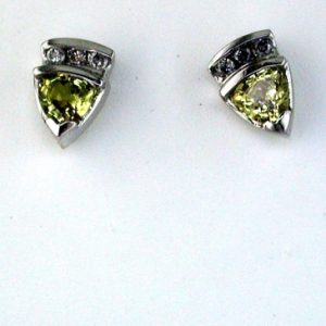 YELLOW SP & DIAMOND EARRING