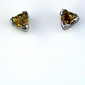 YELLOW SP & DIA EARRING STUDS