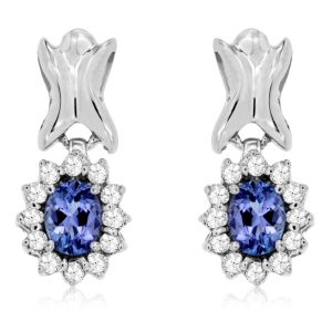 TANZANITE & DIAMOND EARRING