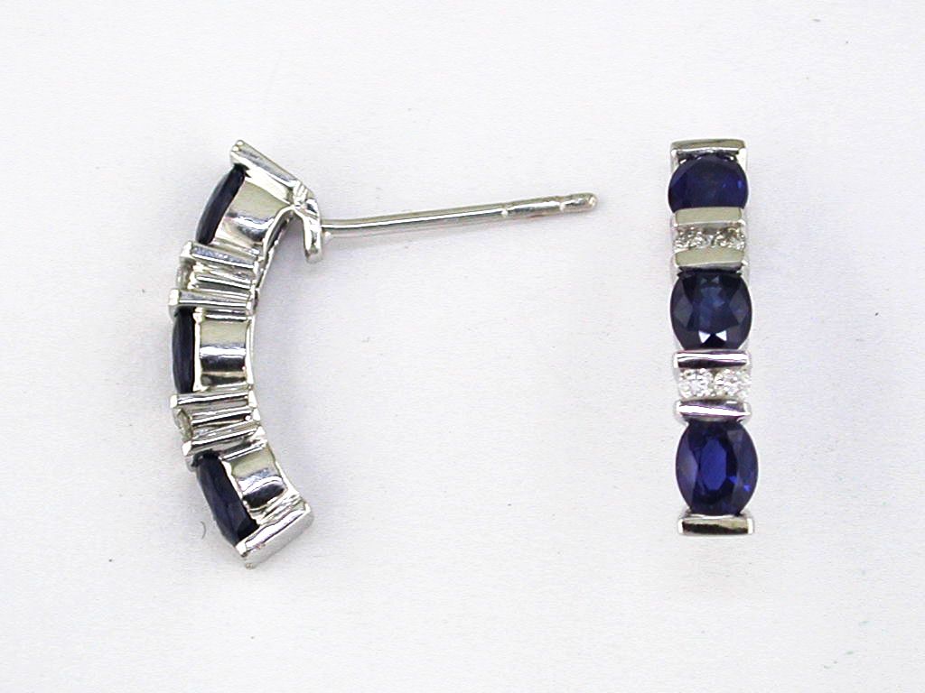 SAPPHIRE & DIAMOND EARRING
