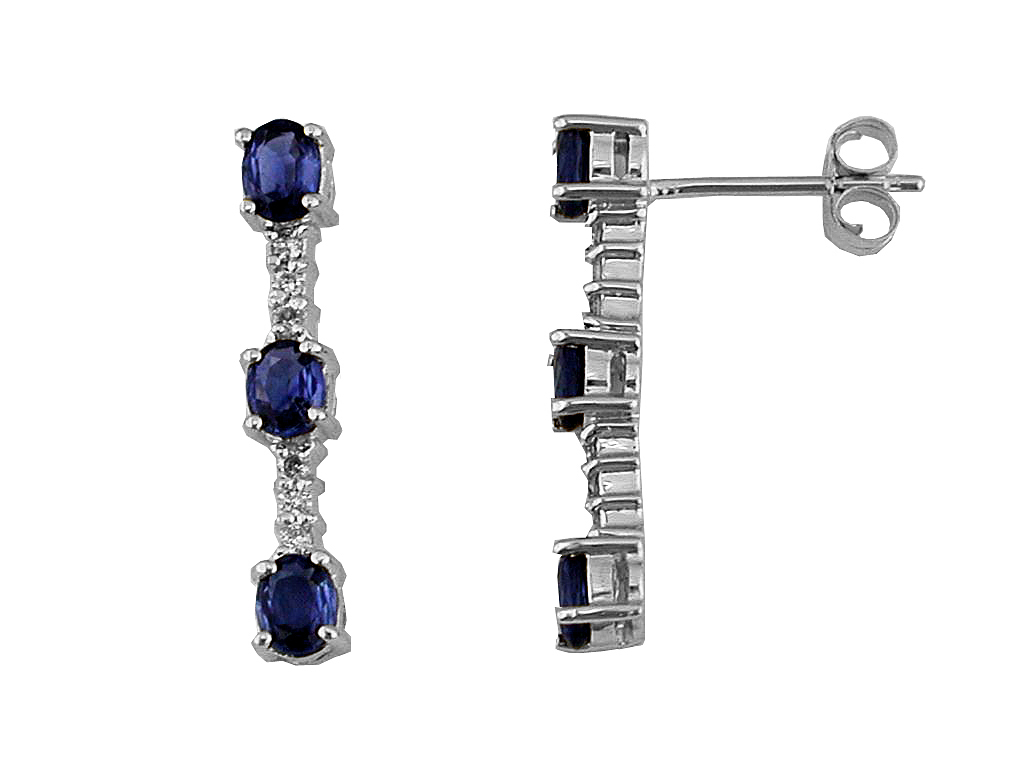 SAPPHIRE & DIAMOND EARRING