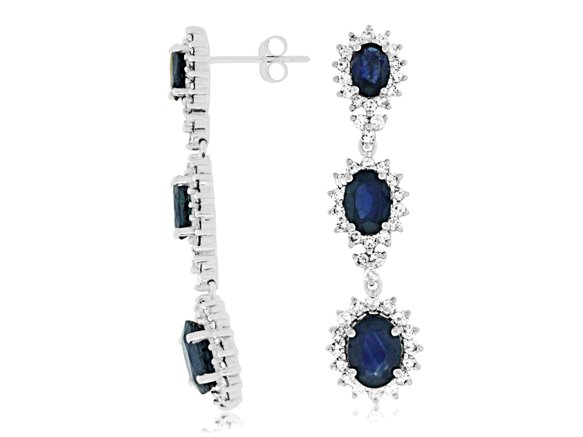 SAPPHIRE & DIAMOND EARRING
