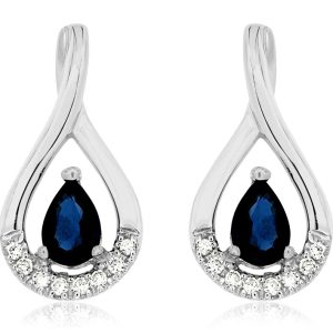 SAPPHIRE & DIAMOND EARRING