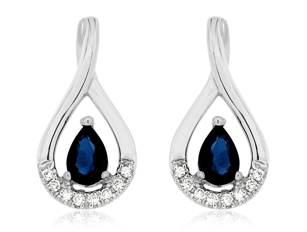 SAPPHIRE & DIAMOND EARRING