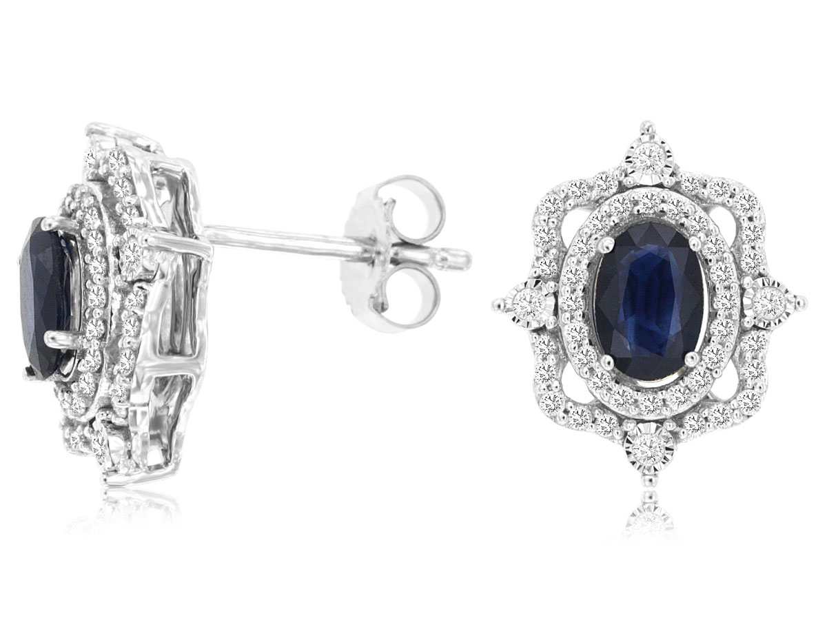 SAPPHIRE & DIAMOND EARRING