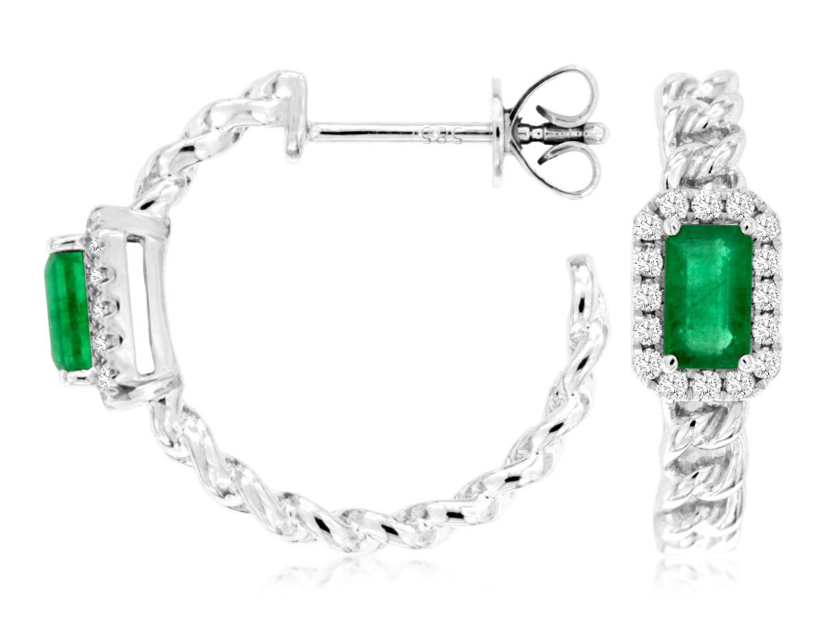 EMERALD & DIAMOND EARRING