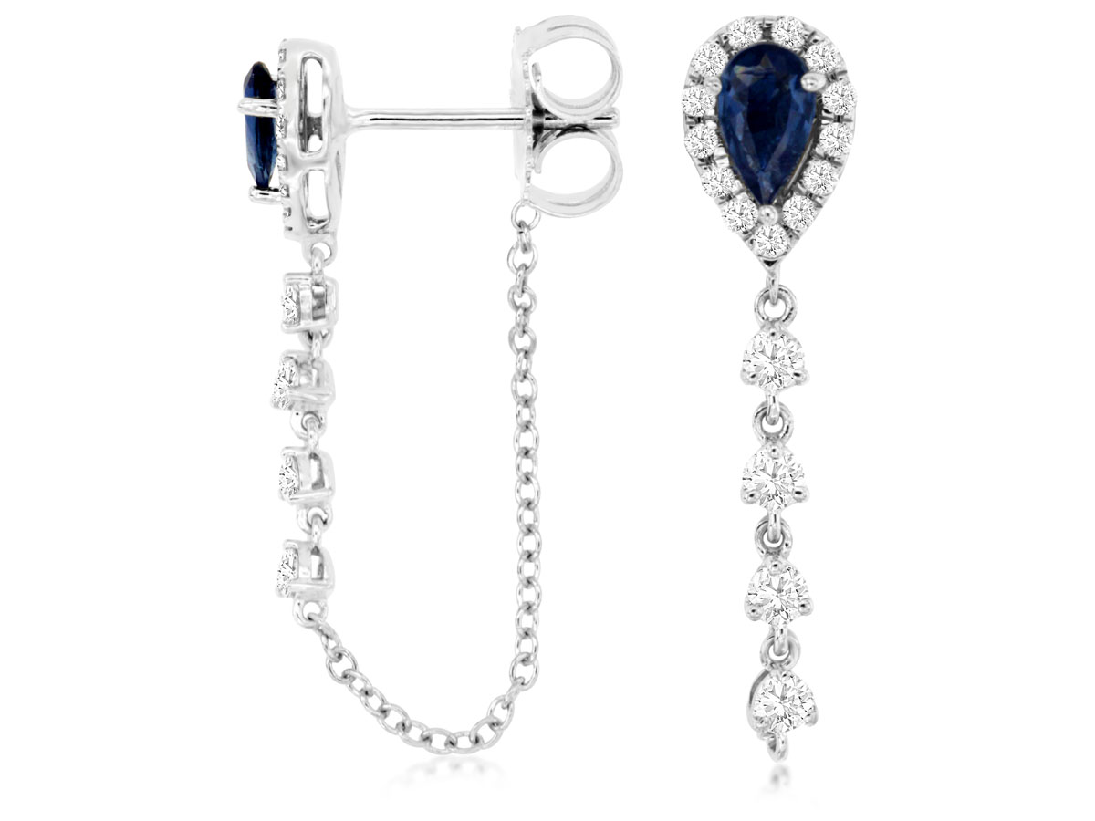SAPPHIRE & DIAMOND EARRING
