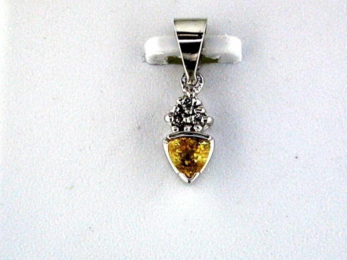 YELLOW SP & DIAMOND PENDANT