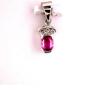 DIAMOND &PINK SAPPHIRE PENDANT