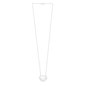 Silver Puffy Heart Necklace