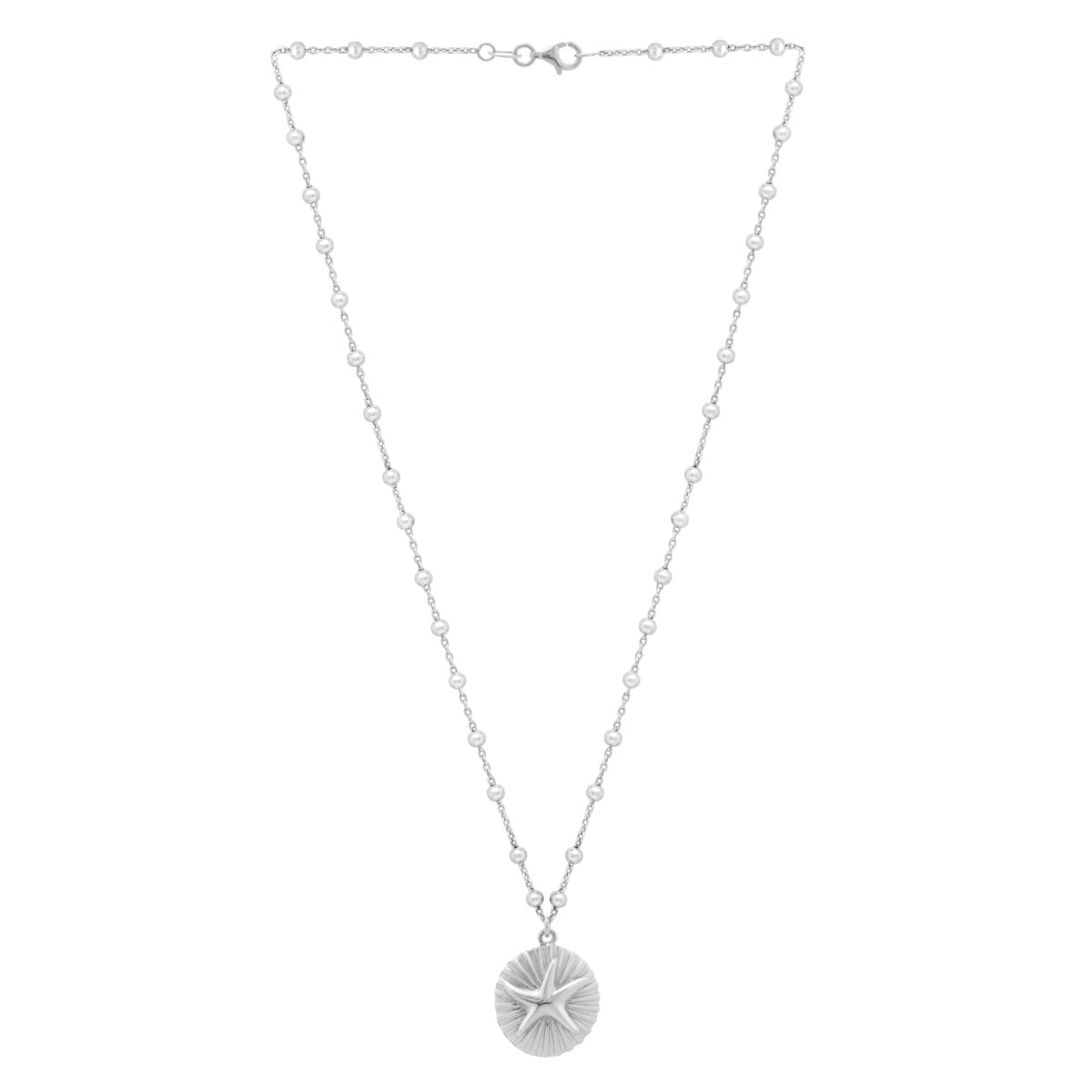 Silver Starfish Medallion Necklace