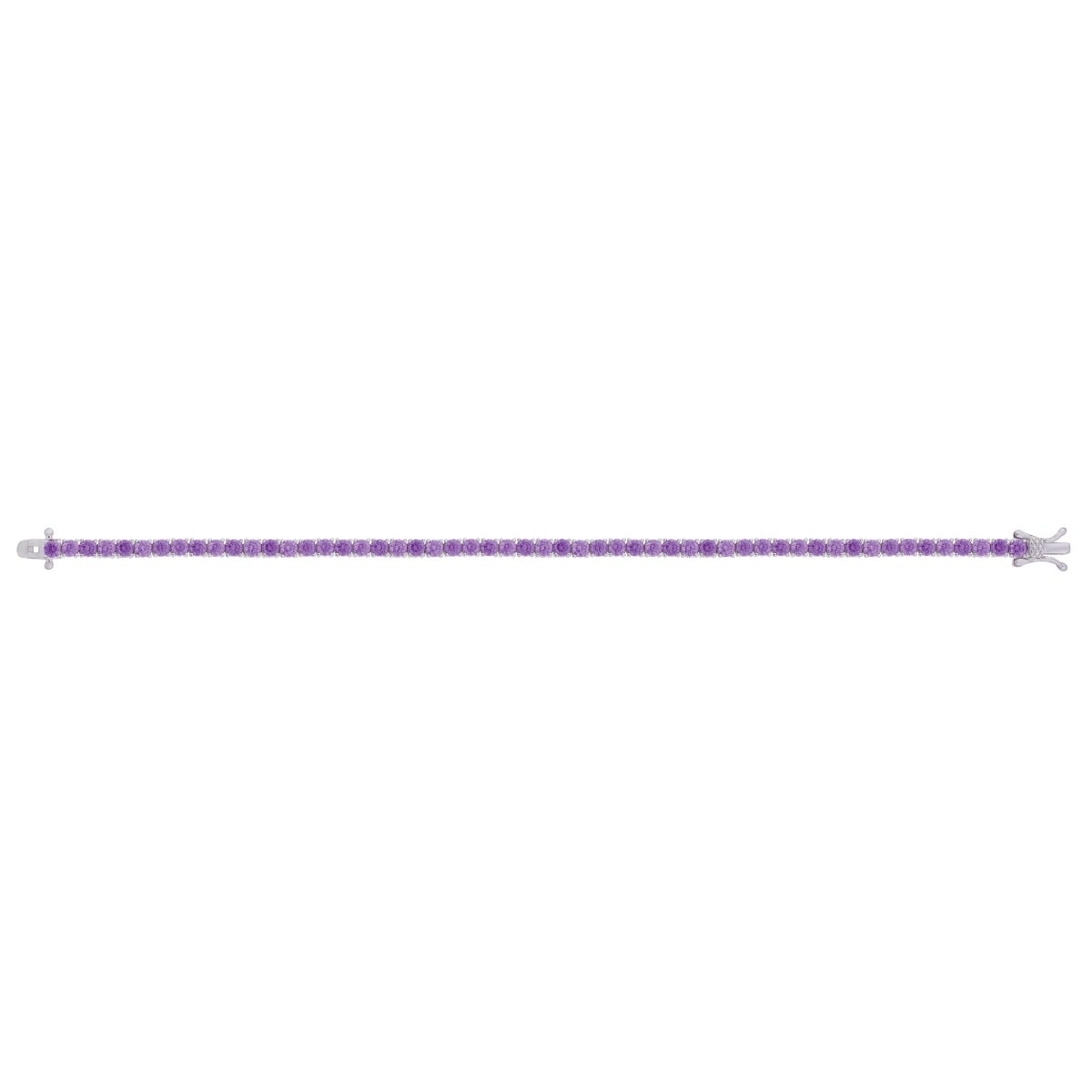 Silver Purple CZ Tennis Bracelet