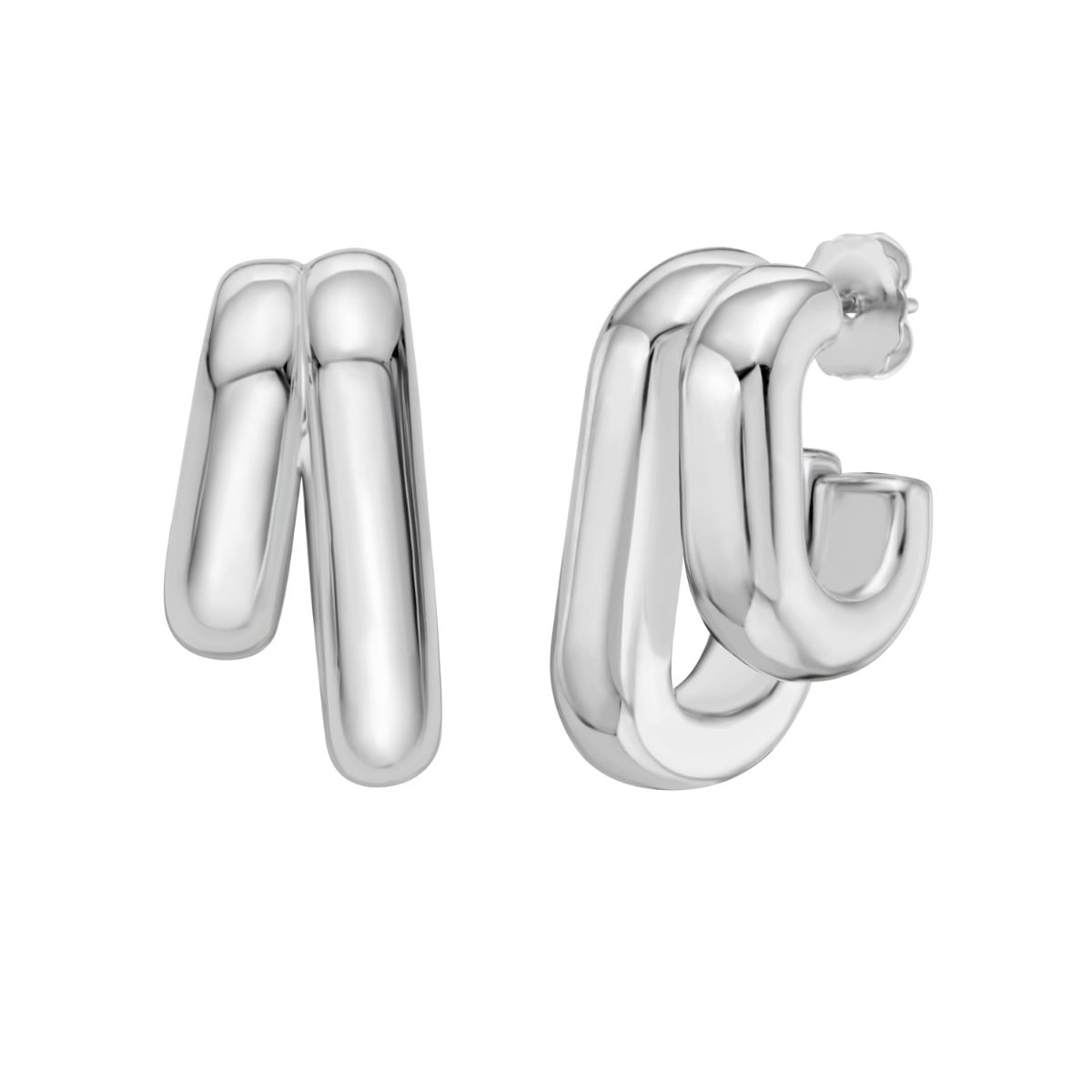 Silver Biggie Smalls Paperclip Hoops
