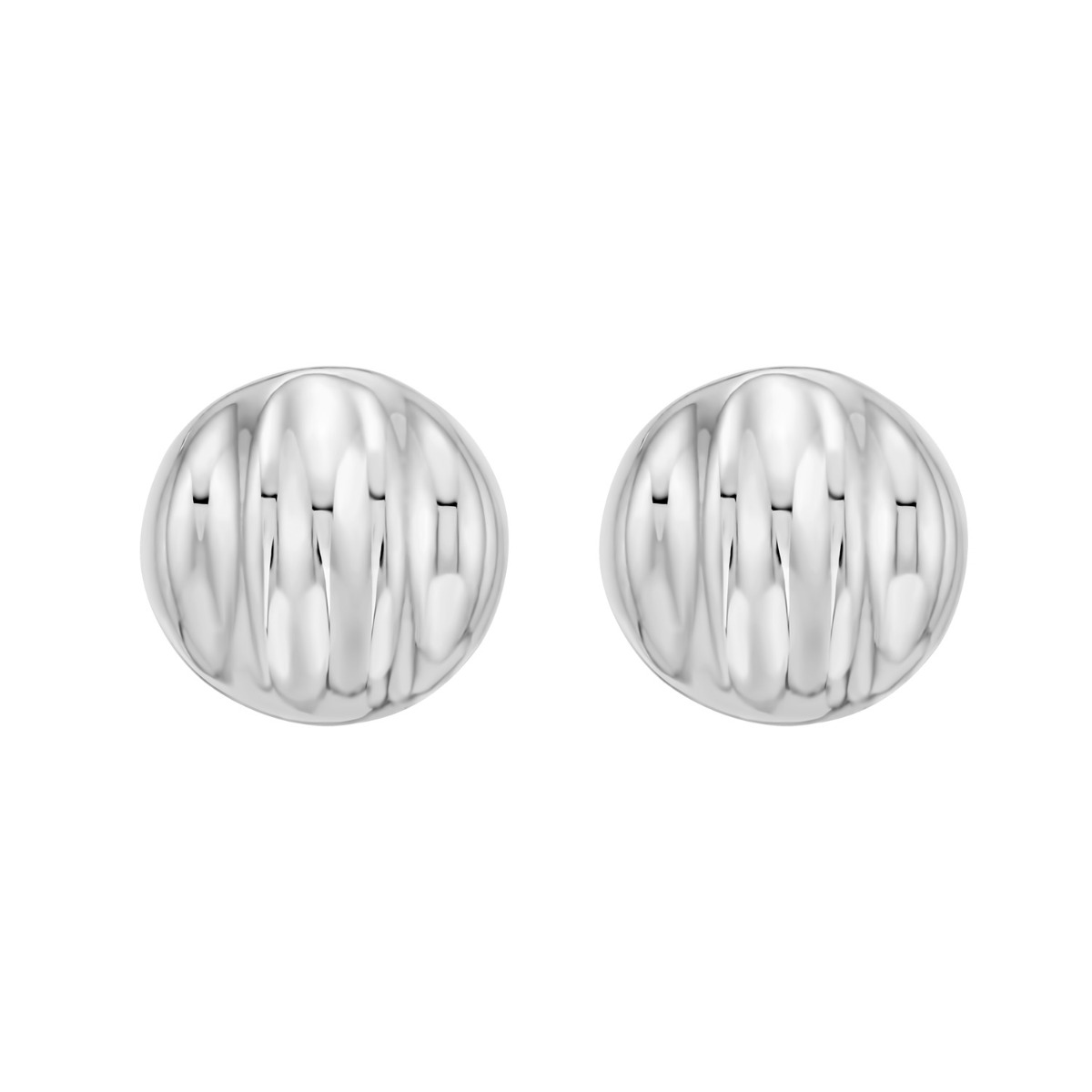 Silver Sculpted Domed Disc Studs