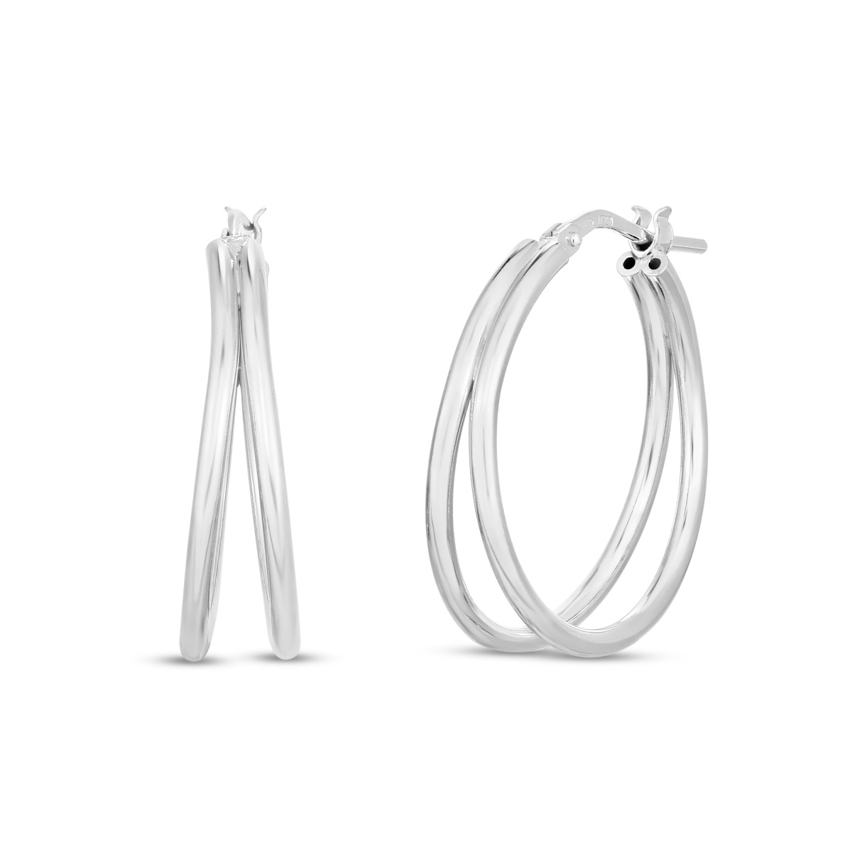 Silver 23mm Split Hoops