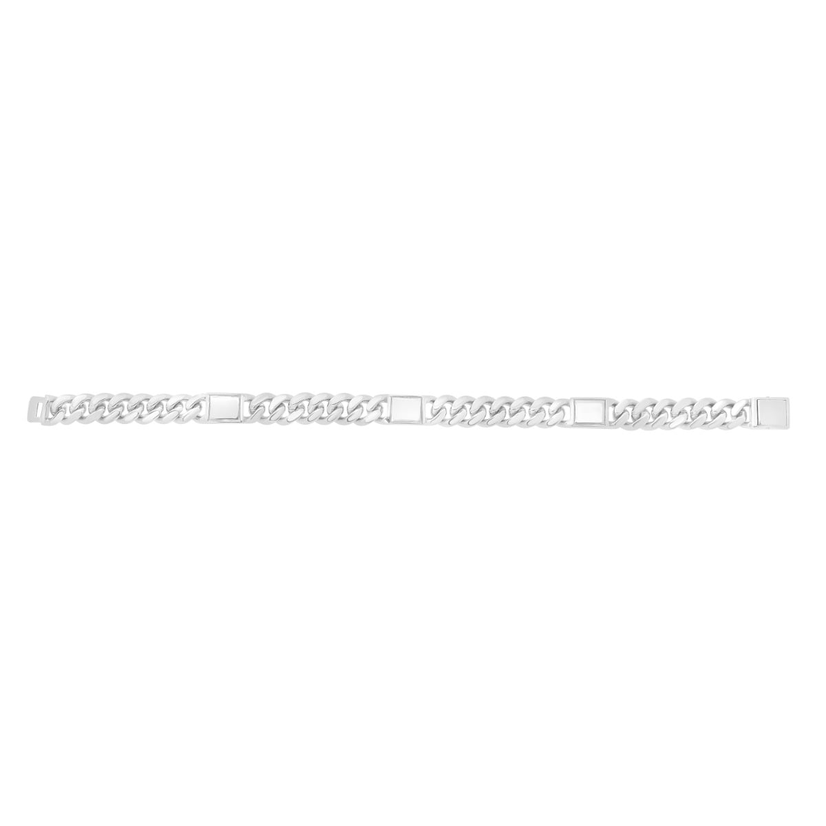 Silver Miami Cuban Link Station Bracelet
