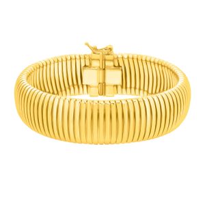 Gold Over Silver Tubogas 7.25" 16mm Bracelet