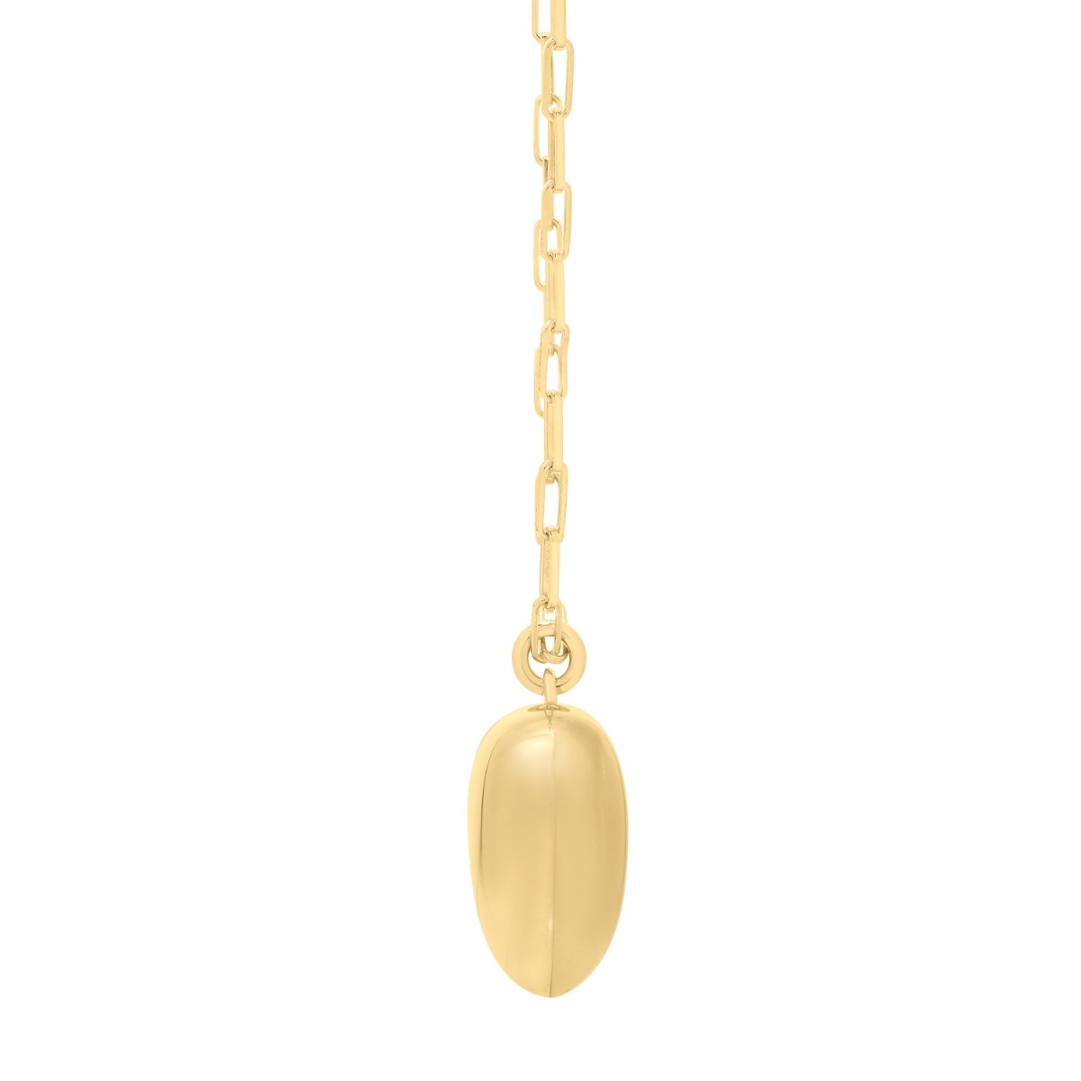 Gold Over Silver Puffed Heart Pendant Necklace