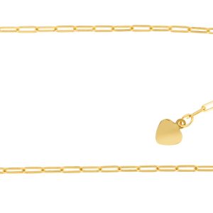 14K Gold 1.5mm Adjustable Paperclip Chain
