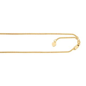 14K Gold 1.3mm Adjustable Popcorn Chain