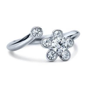 Atelier Swarovski Bloom Curved Ring, 18K White Gold