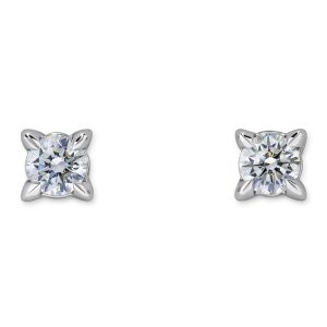 Atelier Swarovski Essentials Large Stud Earrings, 18K White Gold