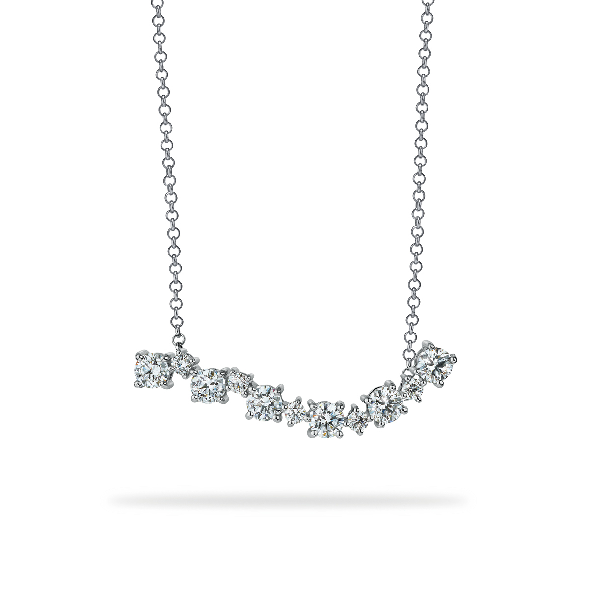 Atelier Swarovski Signature Wave Necklace, 18K White Gold