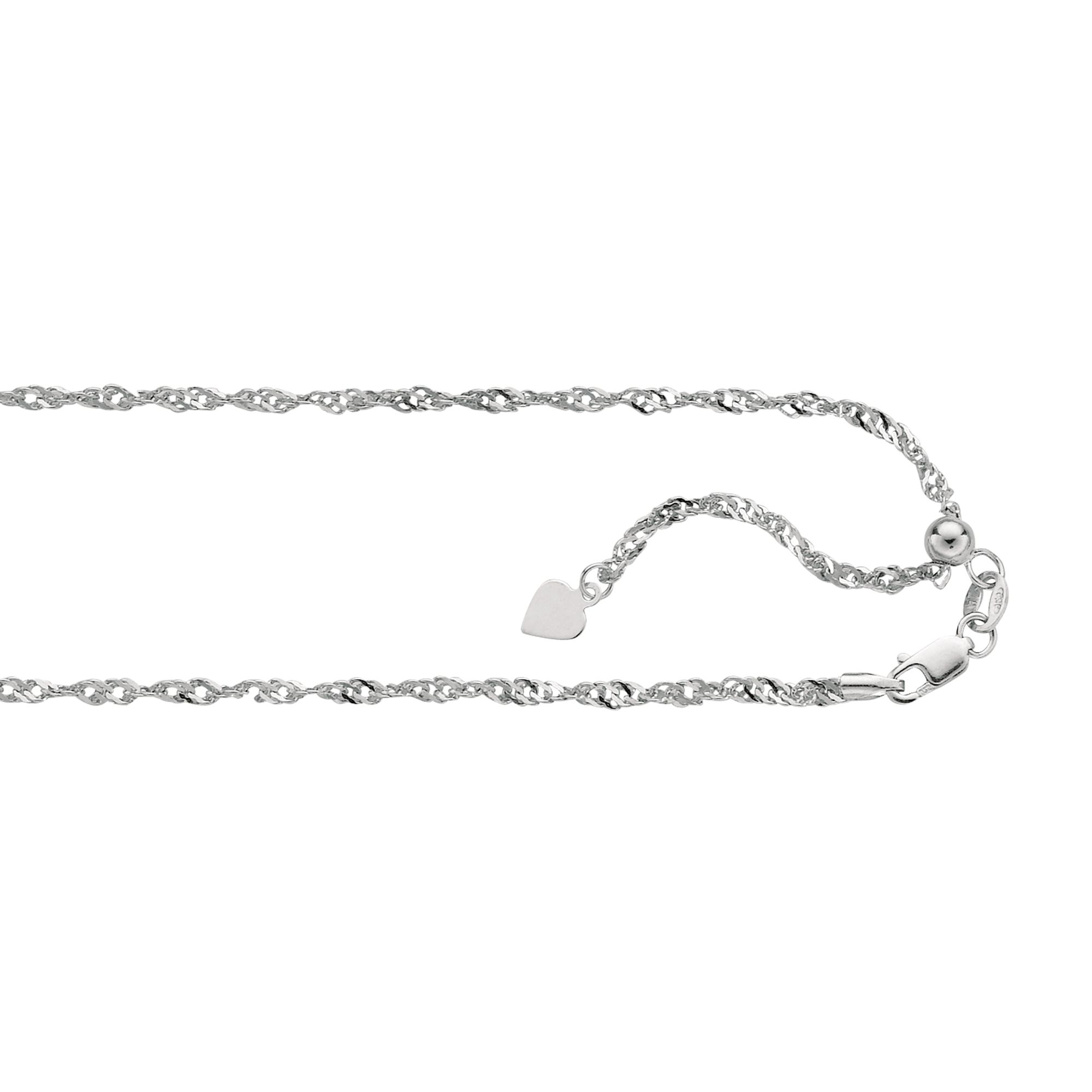 14K Gold 1.4mm Adjustable Singapore Chain