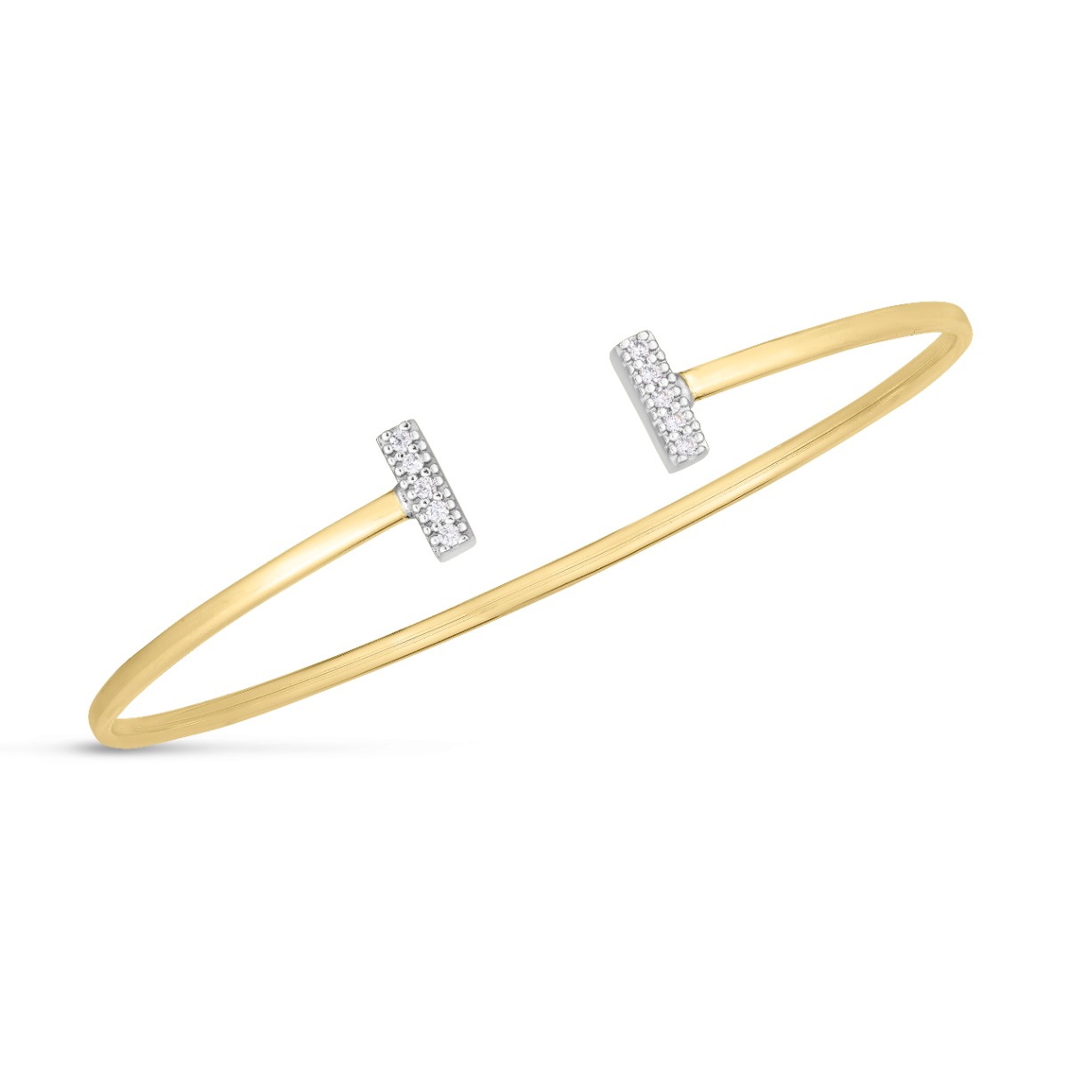 14K Diamond Tee Bar Bangle