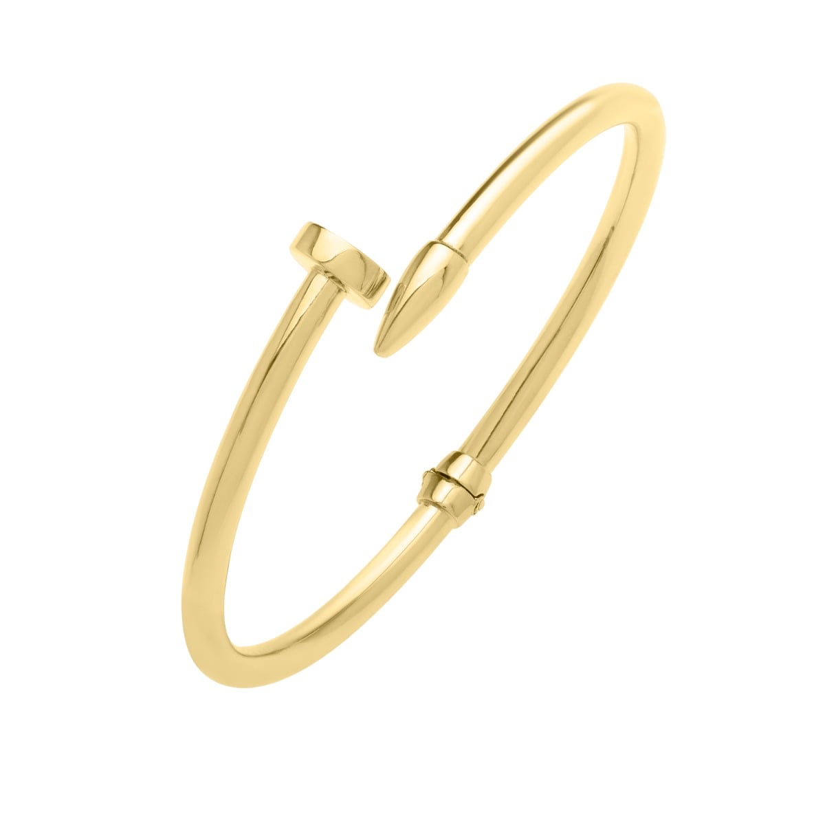 14K Bypass Nail Bangle