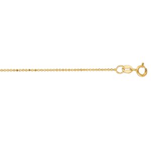 14K Gold 0.9mm Diamond Cut Bead Chain