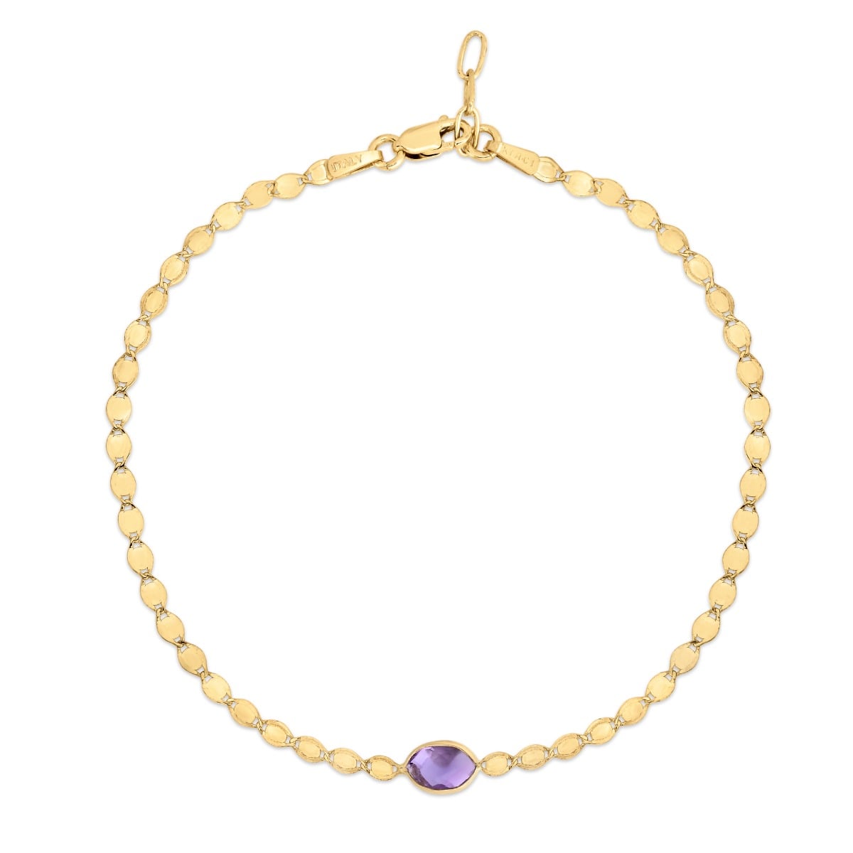 14K Amethyst Mirrored Chain Necklace