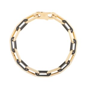 14K Onyx Paperclip Gem Link Bracelet