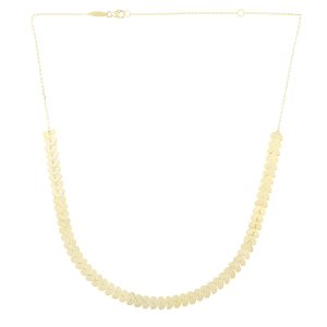 14K Polished Heart Link Chain Necklace
