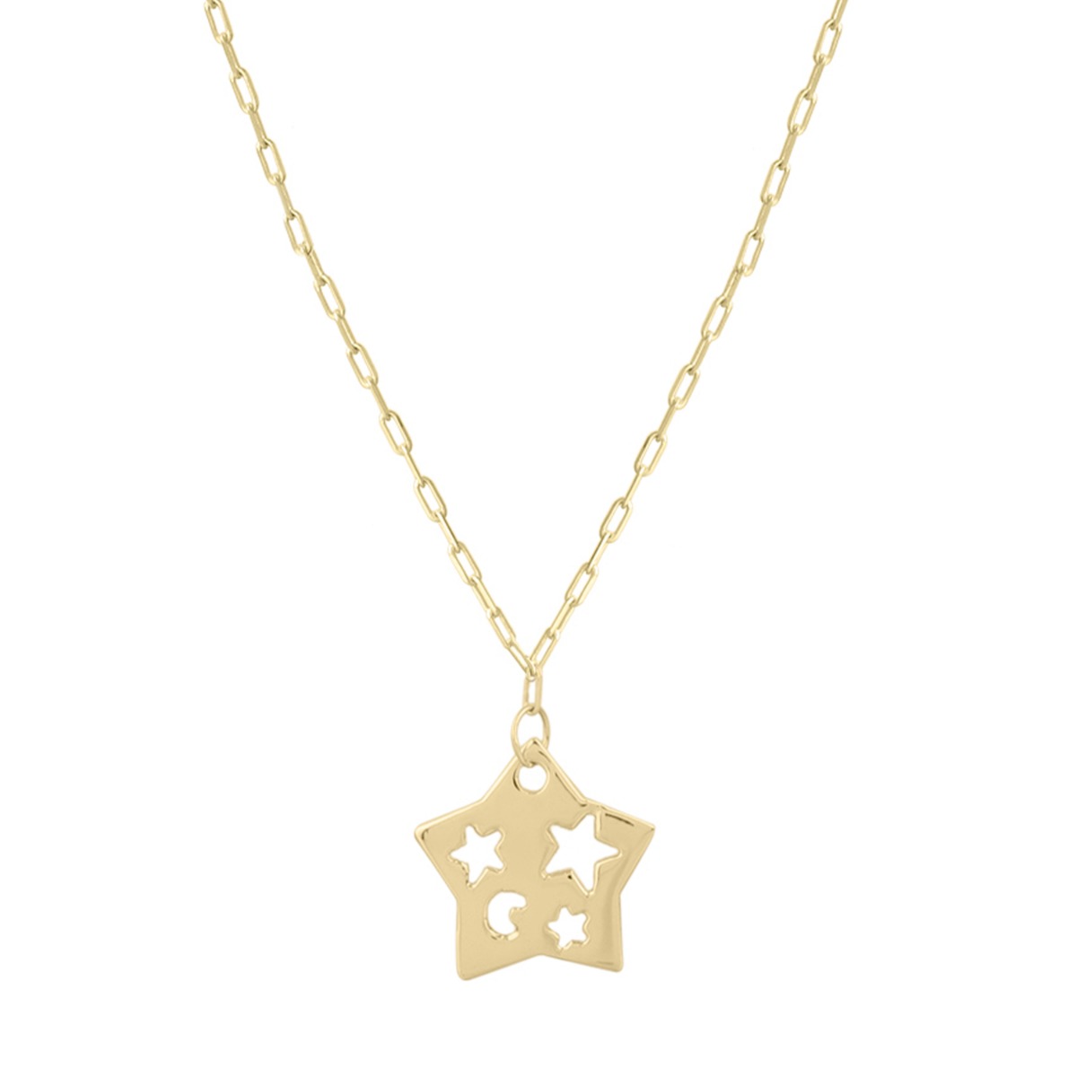 14K Cutout Star Pendant