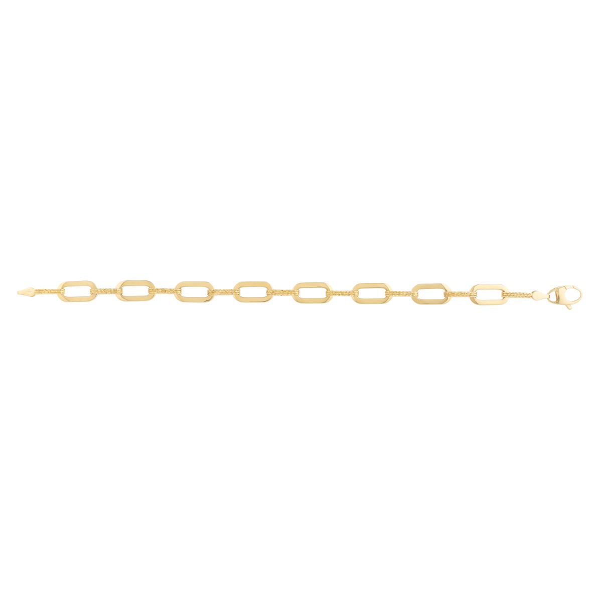 14K 7mm Diamanté Paperclip Bracelet