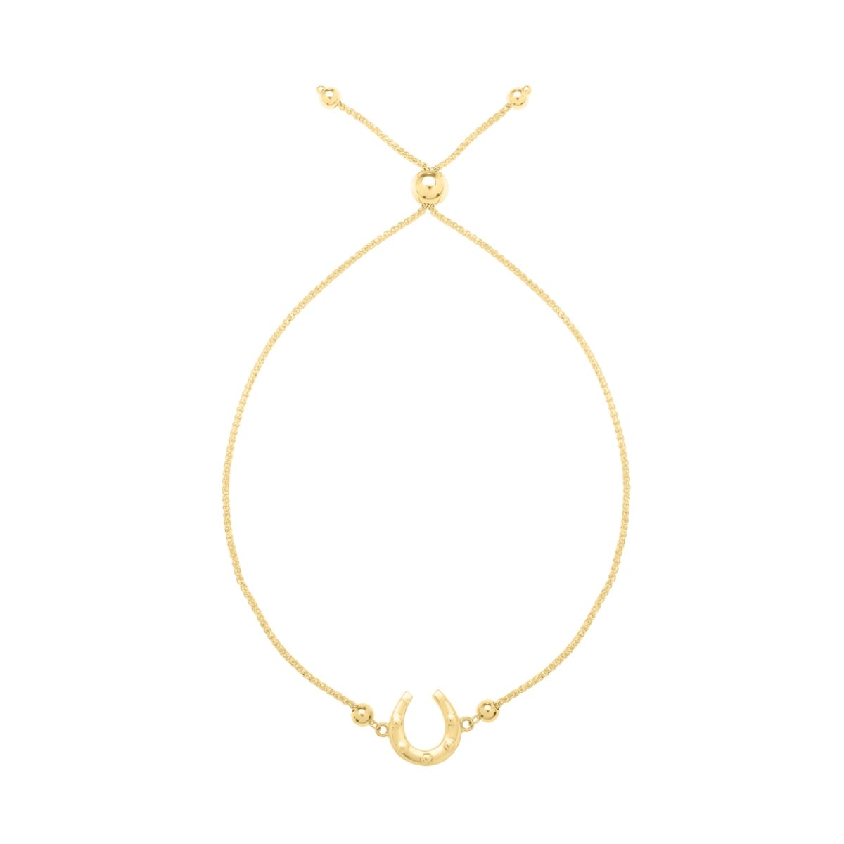 14K Adjustable Horseshoe Bolo Bracelet