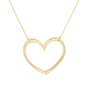 14K Large Open Heart Necklace