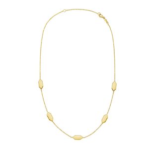 14K Elongated Hexagon Link Necklace