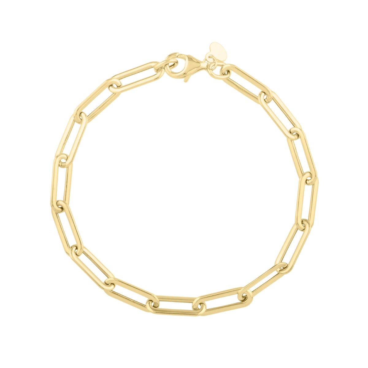 14K Long Domed Paperclip Necklace