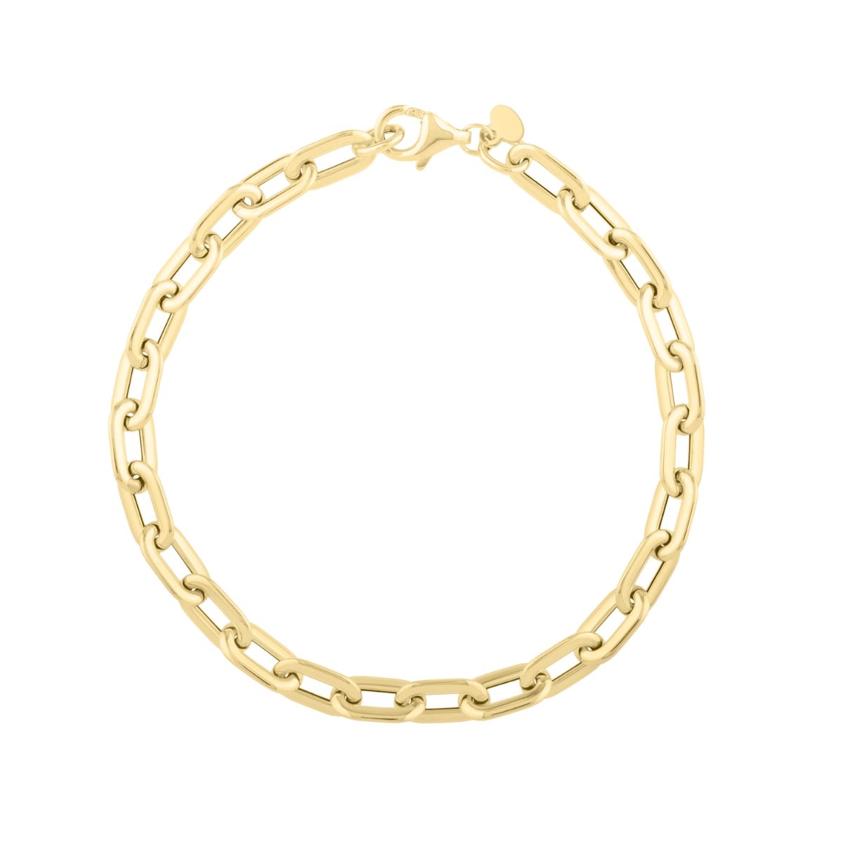 14K Oval Domed Paperclip Necklace