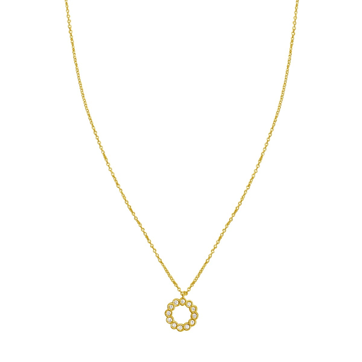 14K Petite Diamond Circle Necklace