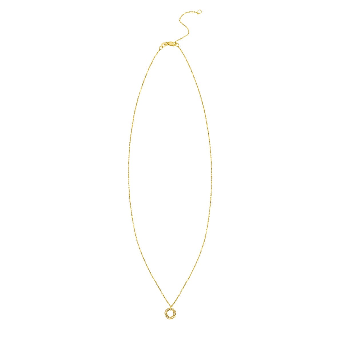 14K Petite Diamond Circle Necklace